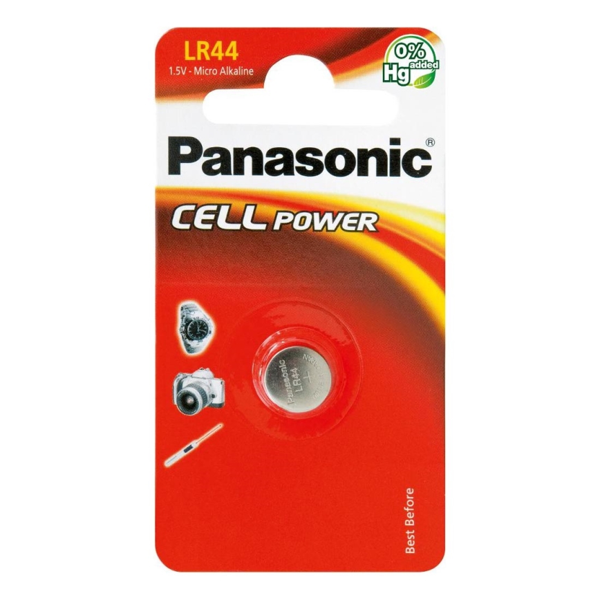 Panasonic - Щелочная батарейка таблеточного типа LR44 1,5V 120 mAh 1 шт.