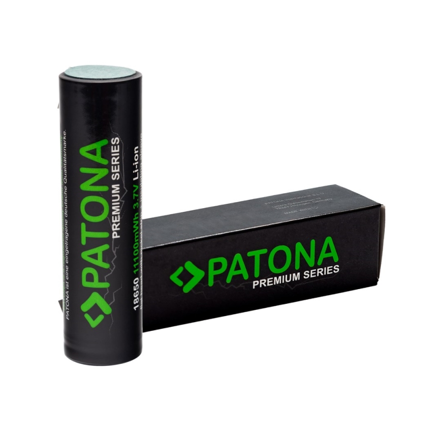 PATONA - Акумулятор 18650 Li-lon 3000mAh PREMIUM 3,7V з стрічковими штифтами для пайки