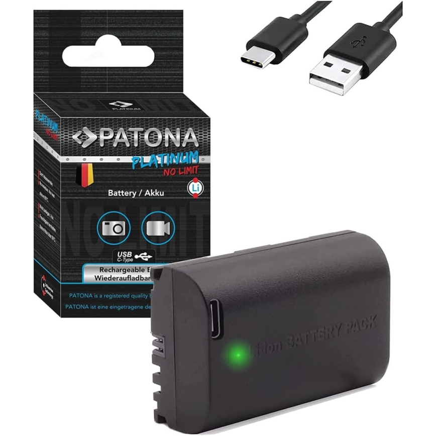 PATONA - Акумулятор Canon LP-E6NH 2600mAh Li-Ion Platinum USB-C