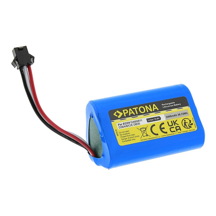 PATONA - Акумулятор Ecovacs Deebot D36 serie 3400mAh Li-lon 10,8V