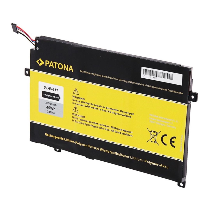 PATONA - Акумулятор Lenovo Thinkpad E470/E475 4400mAh Li-lon 10,95V 01AV411
