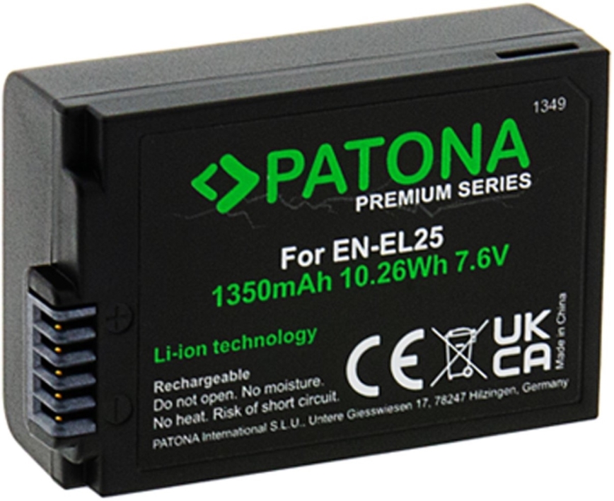 PATONA - Акумулятор Nikon EN-EL25 1350mAh Li-Ion 7,6V Premium Z50/Z fc
