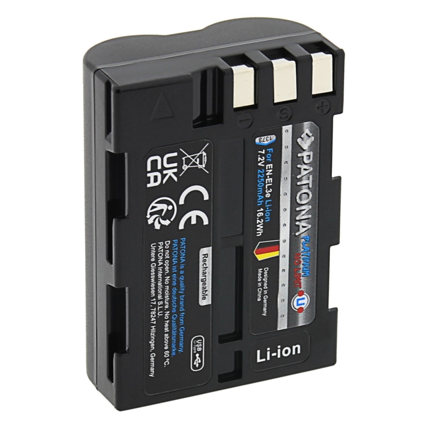 PATONA - Акумулятор Nikon EN-EL3E 2250mAh Li-Ion Platinum зарядка USB-C