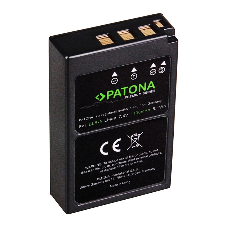 PATONA - Акумулятор Olympus BLS5 1100mAh Li-Ion Premium