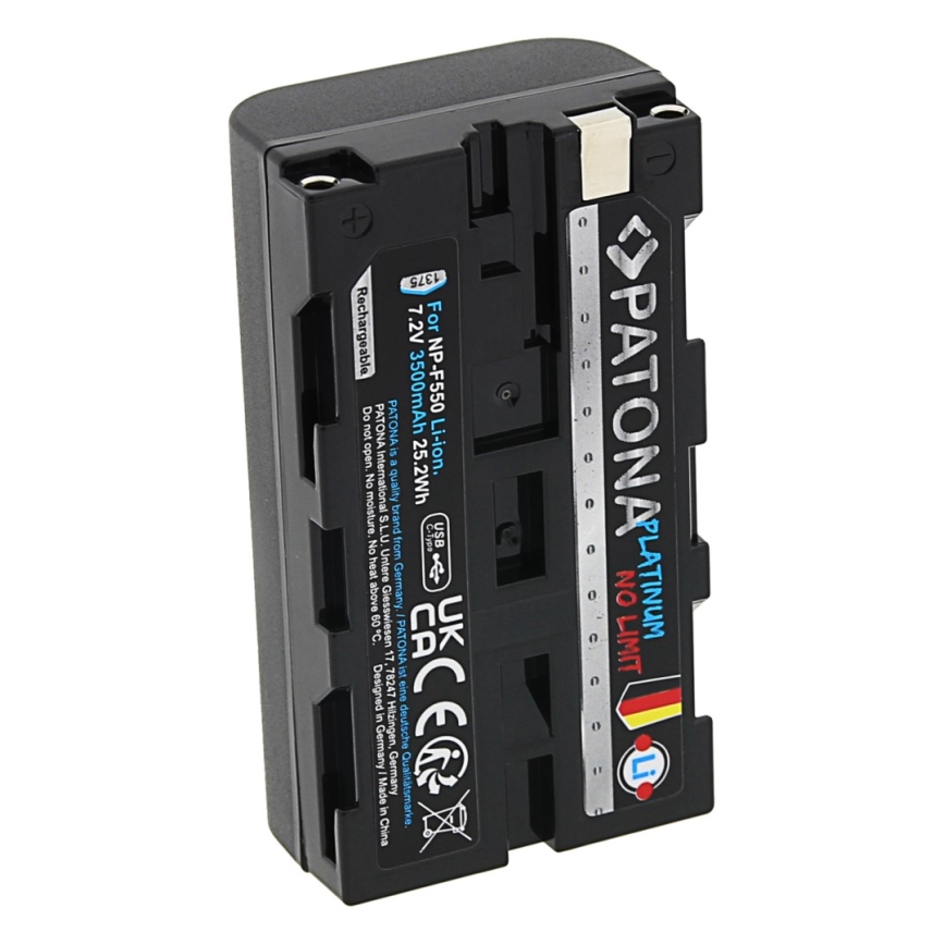 PATONA - Акумулятор Sony NP-F550/F330/F570 3500mAh Li-Ion Platinum зарядка USB-C