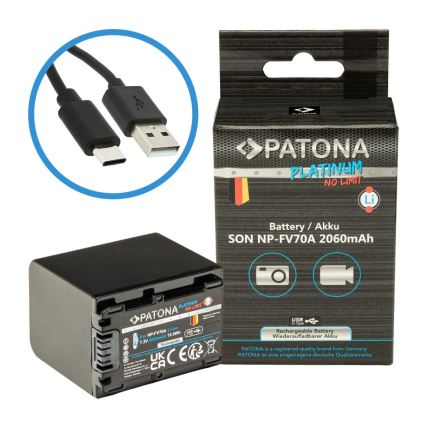 PATONA - Акумулятор Sony NP-FV70A 2060mAh Li-Ion Platinum USB-C зарядка
