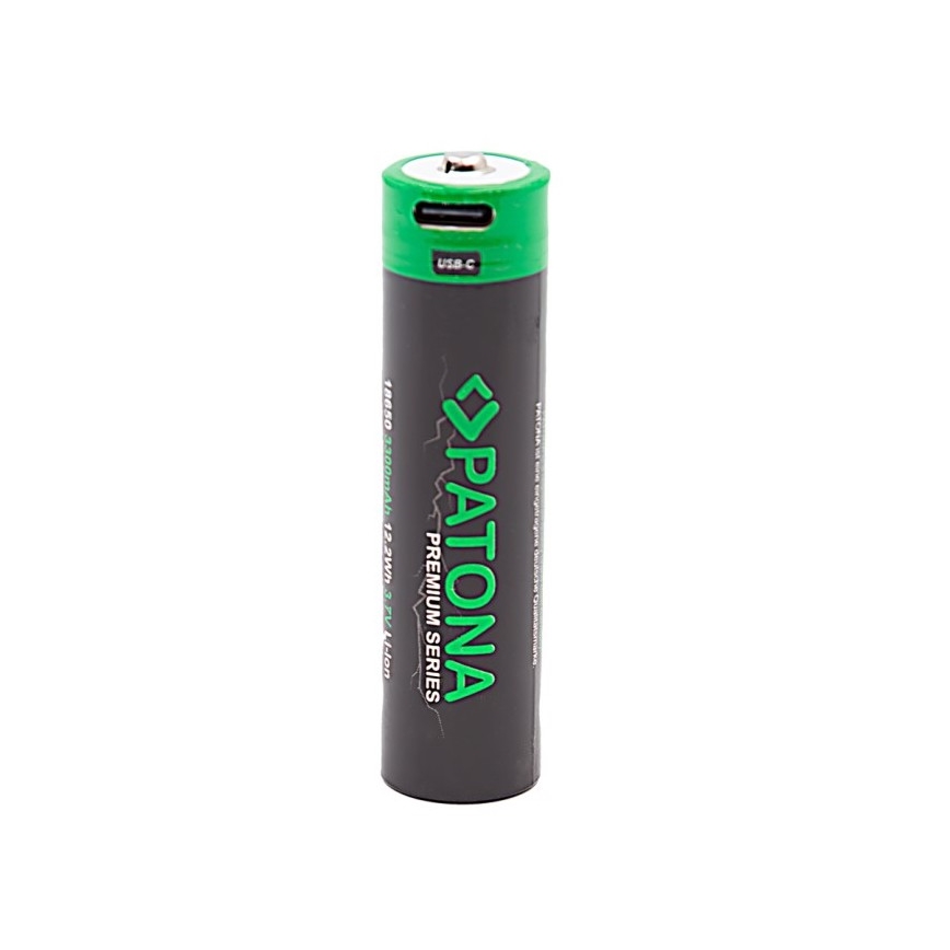 PATONA - Аккумулятор 18650 Li-lon 3350mAh PREMIUM 3,7V c USB-C зарядкой