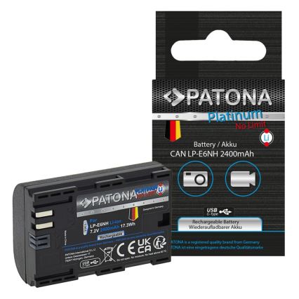 PATONA - Аккумулятор Canon LP-E6NH 2600 мАч Li-Ion Platinum с USB-C