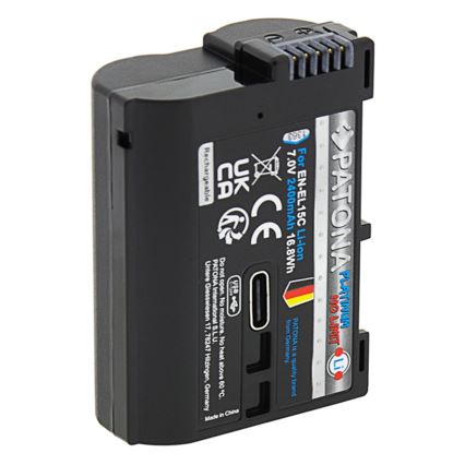PATONA - Аккумулятор Nikon EN-EL15C, 2600 мА·ч, литий-ионный, серия Platinum, USB-C