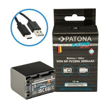 PATONA - Аккумулятор Sony NP-FV100 3090mAh Li-Ion Platinum зарядка USB-C