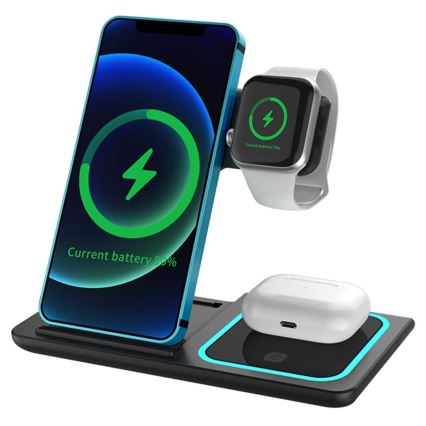 PATONA - Беспроводное зарядное устройство 3в1 для iPhone черный