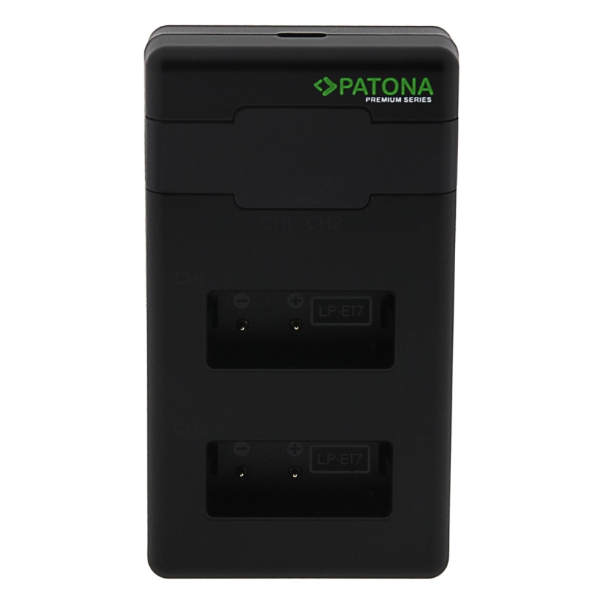 PATONA - Быстрое зарядное устройство Dual Canon LP-E17 + кабель USB-C 0,6м