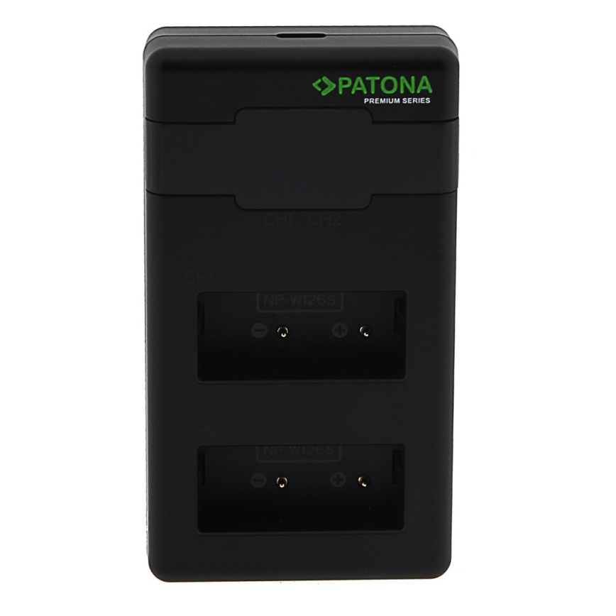 PATONA - Быстрое зарядное устройство Dual Fuji NP-W126 + кабель USB-C 0,6м