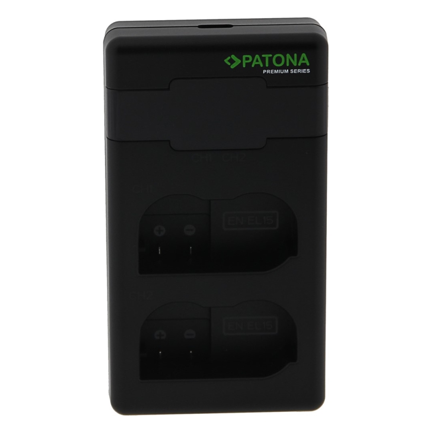 PATONA - Быстрое зарядное устройство Dual Nikon EN-EL15/EN-EL15C + кабель USB-C 0,6м