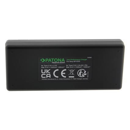 PATONA - Быстрое зарядное устройство Dual Sony F550/F750/F970/FM50 + кабель USB-C 0,6м
