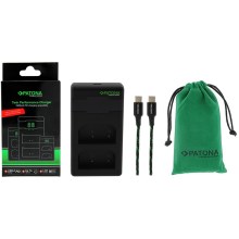 PATONA - Быстрое зарядное устройство Dual Olympus BLX-1 + кабель USB-C 0,6м
