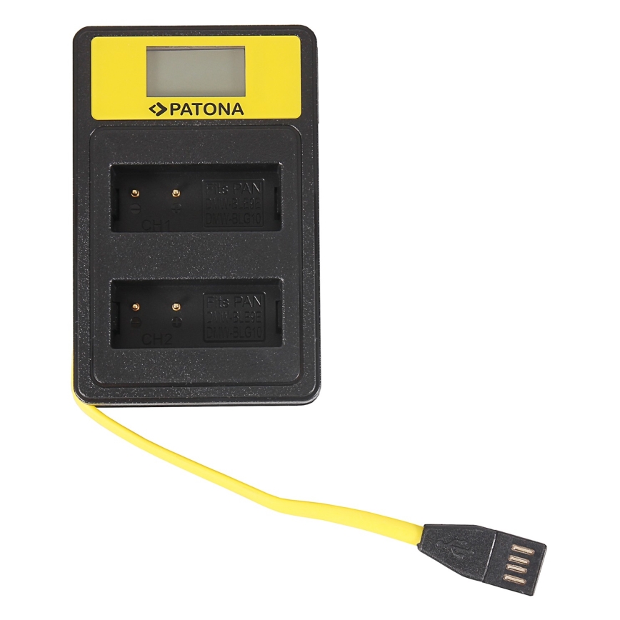 PATONA - Двойное зарядное устройство Canon LP-E6 с ЖК-экраном, USB