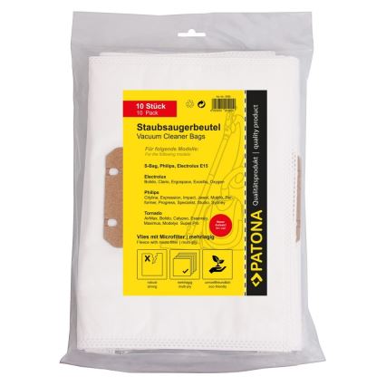 PATONA - Мішки для пилососа Electrolux E15 - 10 шт.