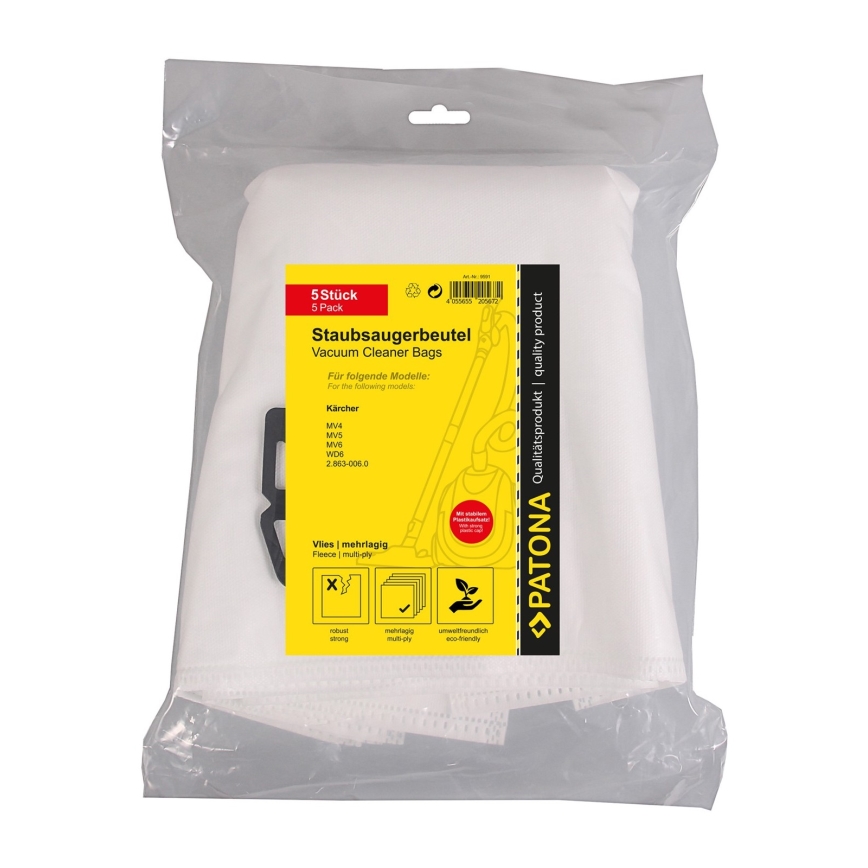 PATONA - Мішки для пилососа KÄRCHER WD4/WD5/WD6 - 5 шт.