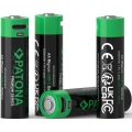 PATONA - НАБІР 4x Акумулятор AA/LR6 Li-Pol 2000mAh 1,5Vs з USB-C зарядкою