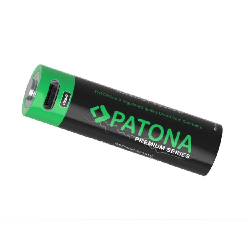 PATONA - НАБІР 4x Акумулятор AA/LR6 Li-Pol 2000mAh 1,5Vs з USB-C зарядкою
