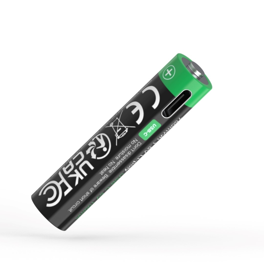 PATONA - НАБІР 4x Акумулятор AAA/LR03 Li-Pol 500mAh 1,5V з USB-C зарядкою