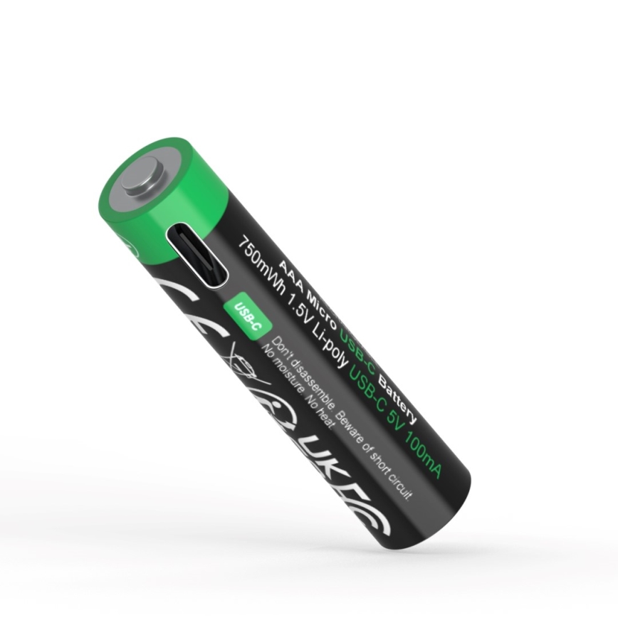 PATONA - НАБІР 4x Акумулятор AAA/LR03 Li-Pol 500mAh 1,5V з USB-C зарядкою