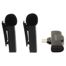 PATONA - НАБОР 2x Беспроводной микрофон с зажимом для смартфонов USB-C 5V
