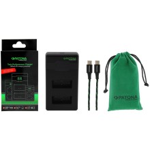 PATONA - Швидкий зарядний пристрій Dual Canon LP-E17 + кабель USB-C 0,6 м