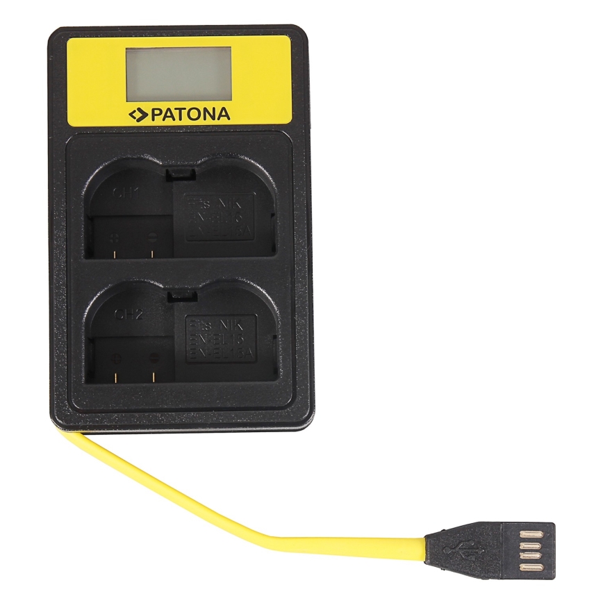 PATONA - Зарядний пристрій Dual Nikon EN-EL15 s LCD,USB