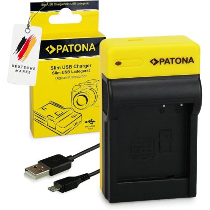 PATONA - Зарядное устройство для фотоаппарата Panasonic DMW-BLG10E slim, USB