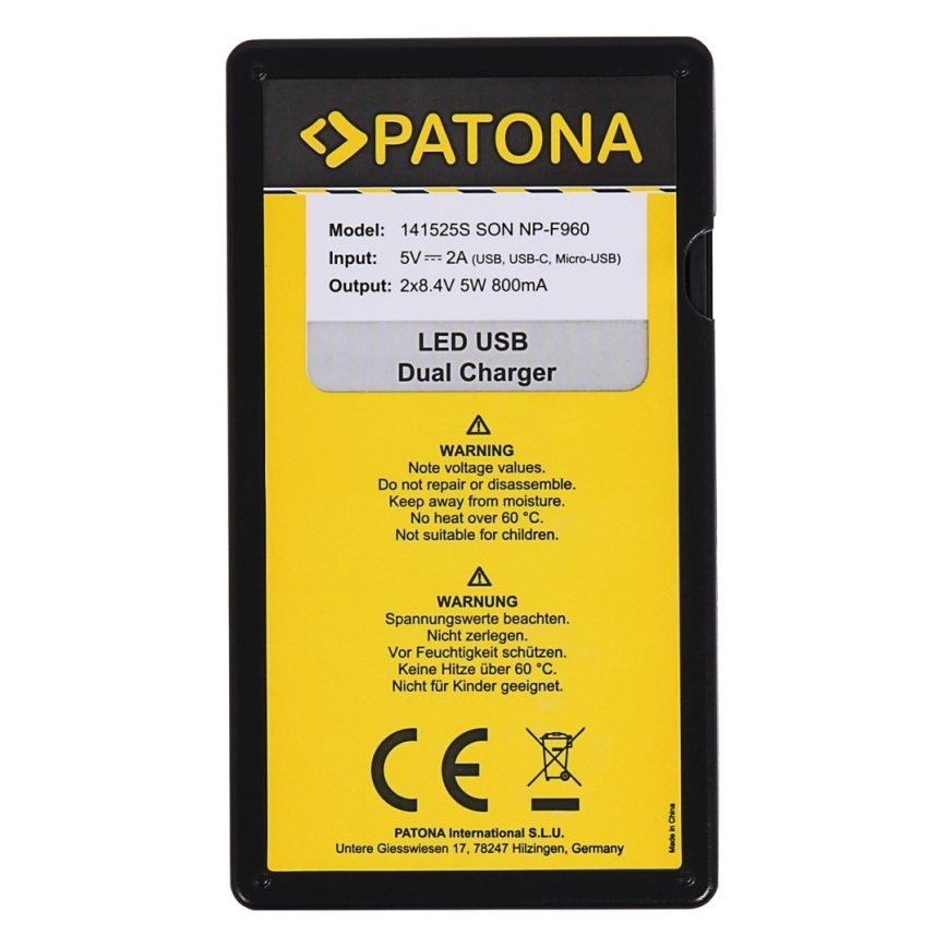 PATONA - Зарядное устройство Dual Sony NP-F970/F960/F950 USB