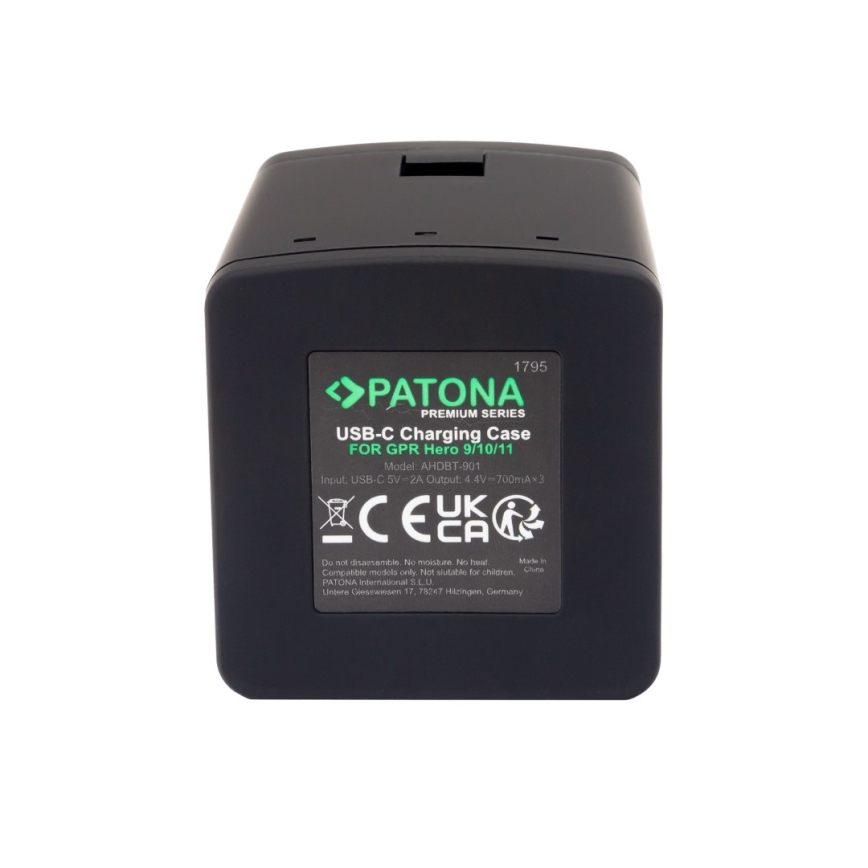 PATONA - Зарядное устройство Triple GoPro Hero 9/Hero 10/Hero 11/Hero 12