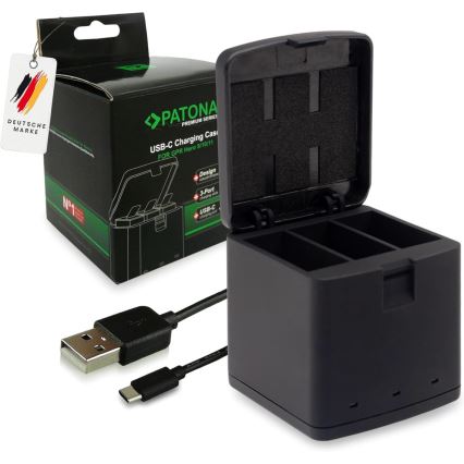 PATONA - Зарядное устройство Triple GoPro Hero 9/Hero 10/Hero 11/Hero 12