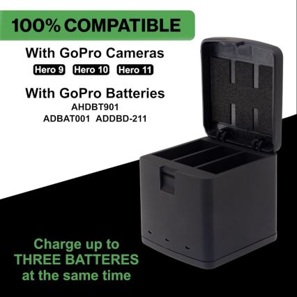 PATONA - Зарядное устройство Triple GoPro Hero 9/Hero 10/Hero 11/Hero 12