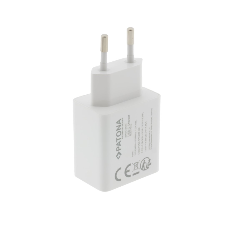 PATONA - Зарядный адаптер Power delivery 35W 2xUSB-C -PD 3.0
