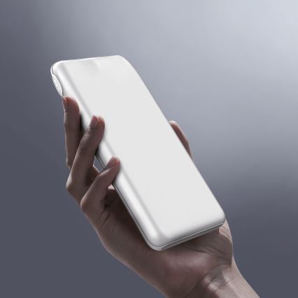 Портативное зарядное устройство 10000 мАч 10 Вт Power Delivery 2xUSB-C + 1xUSB-A белое