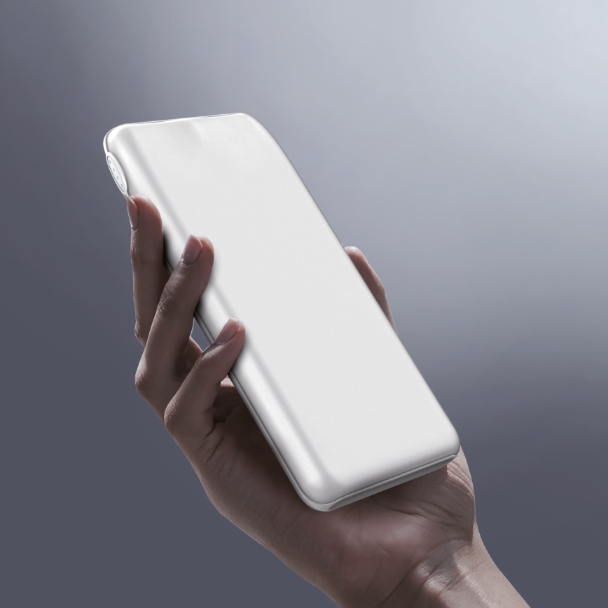 Портативное зарядное устройство 10000 мАч 10 Вт Power Delivery 2xUSB-C + 1xUSB-A белое