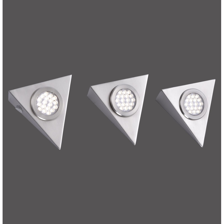 Paul Neuhaus 1119-55-3 - НАБОР 3x Светодиодная подсветка для мебели с датчиком HELENA LED/2,5W/230V