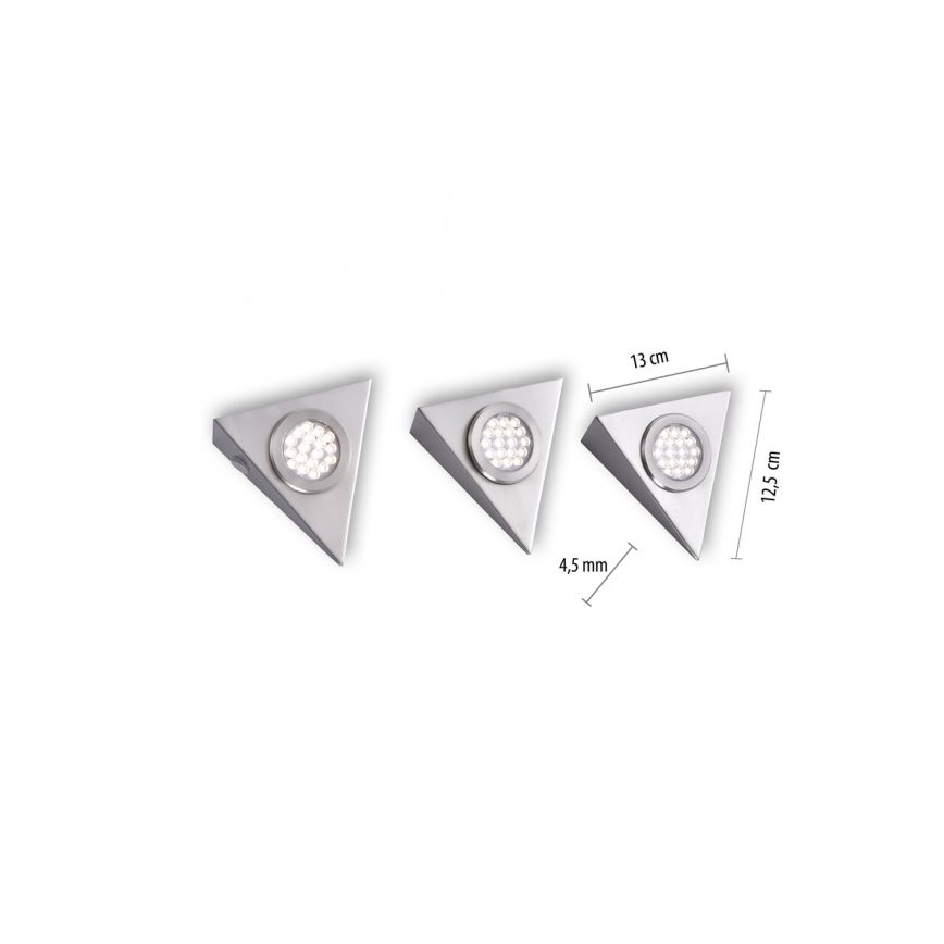 Paul Neuhaus 1119-55-3 - НАБОР 3x Светодиодная подсветка для мебели с датчиком HELENA LED/2,5W/230V