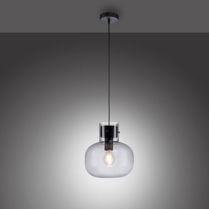 Paul Neuhaus 2003-25 - Підвісна люстра SHITAKE 1xE27/10W/230V діаметр 25 см димчастий