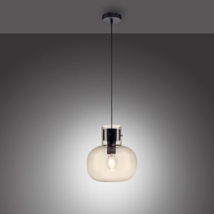 Paul Neuhaus 2003-27 - Подвесная люстра SHITAKE 1xE27/10W/230V диаметр 25 см дымчатый