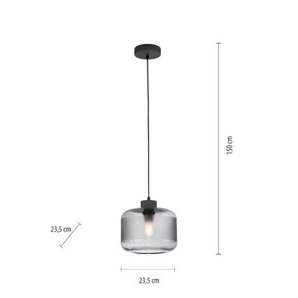 Paul Neuhaus 2005-25 - Підвісна люстра BOLETUS 1xE27/10W/230V діаметр 23,5 см сірий