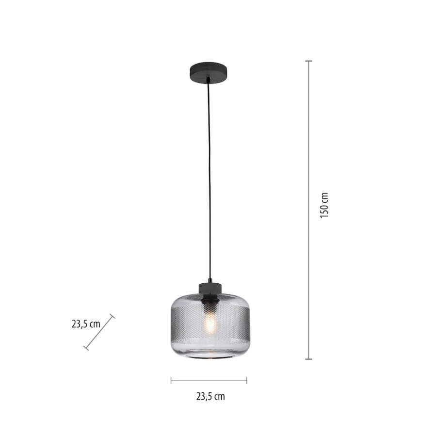 Paul Neuhaus 2005-25 - Підвісна люстра BOLETUS 1xE27/10W/230V діаметр 23,5 см сірий