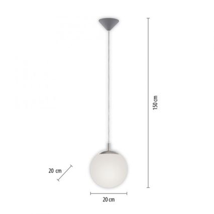 Paul Neuhaus 2072-55 - Подвесная люстра BOLO 1xE27/60W/230V диаметр 20 см