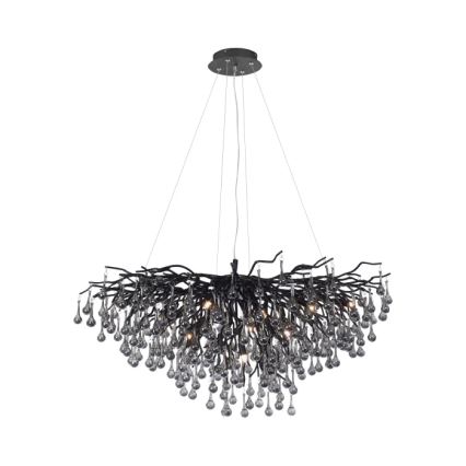 Paul Neuhaus 2192-18 - Подвесная люстра на тросах ICICLE 10xG9/40W/230V 50x100 cm чёрная