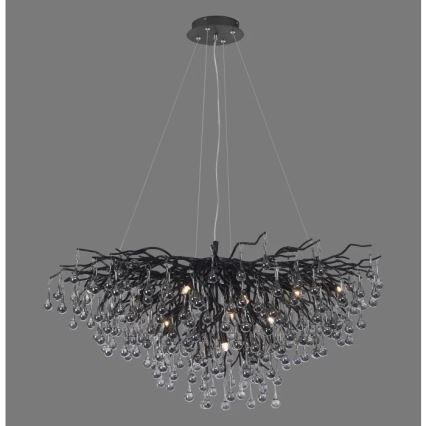 Paul Neuhaus 2192-18 - Подвесная люстра на тросах ICICLE 10xG9/40W/230V 50x100 cm чёрная