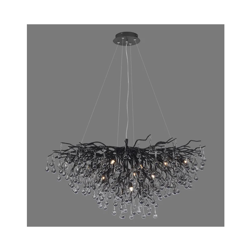 Paul Neuhaus 2192-18 - Подвесная люстра на тросах ICICLE 10xG9/40W/230V 50x100 cm чёрная