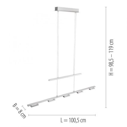 Paul Neuhaus 2446-55 - Підвісна LED люстра з регулюванням яскравості INIGO 5xLED/4W/230V