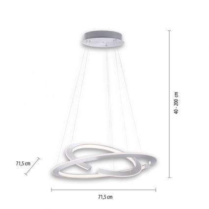 Paul Neuhaus 2491-55 - Підвісна LED люстра з регулюванням яскравості ALESSA 2xLED/26W/230V + ДК
